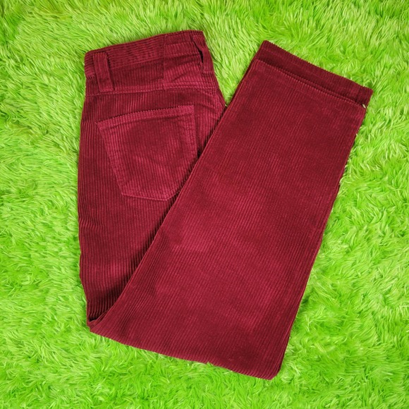 Dungaree Pants - Dungaree Red Corduroy Pants, 31" Waist